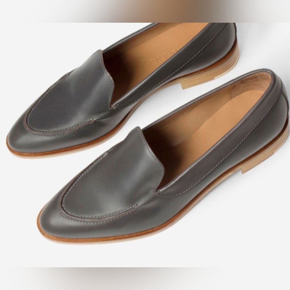 Everlane Gray Leather Loafers
